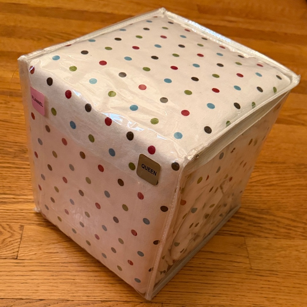 Polka Dot Flannel Queen Sheet Set NEW! - Picture 8 of 8
